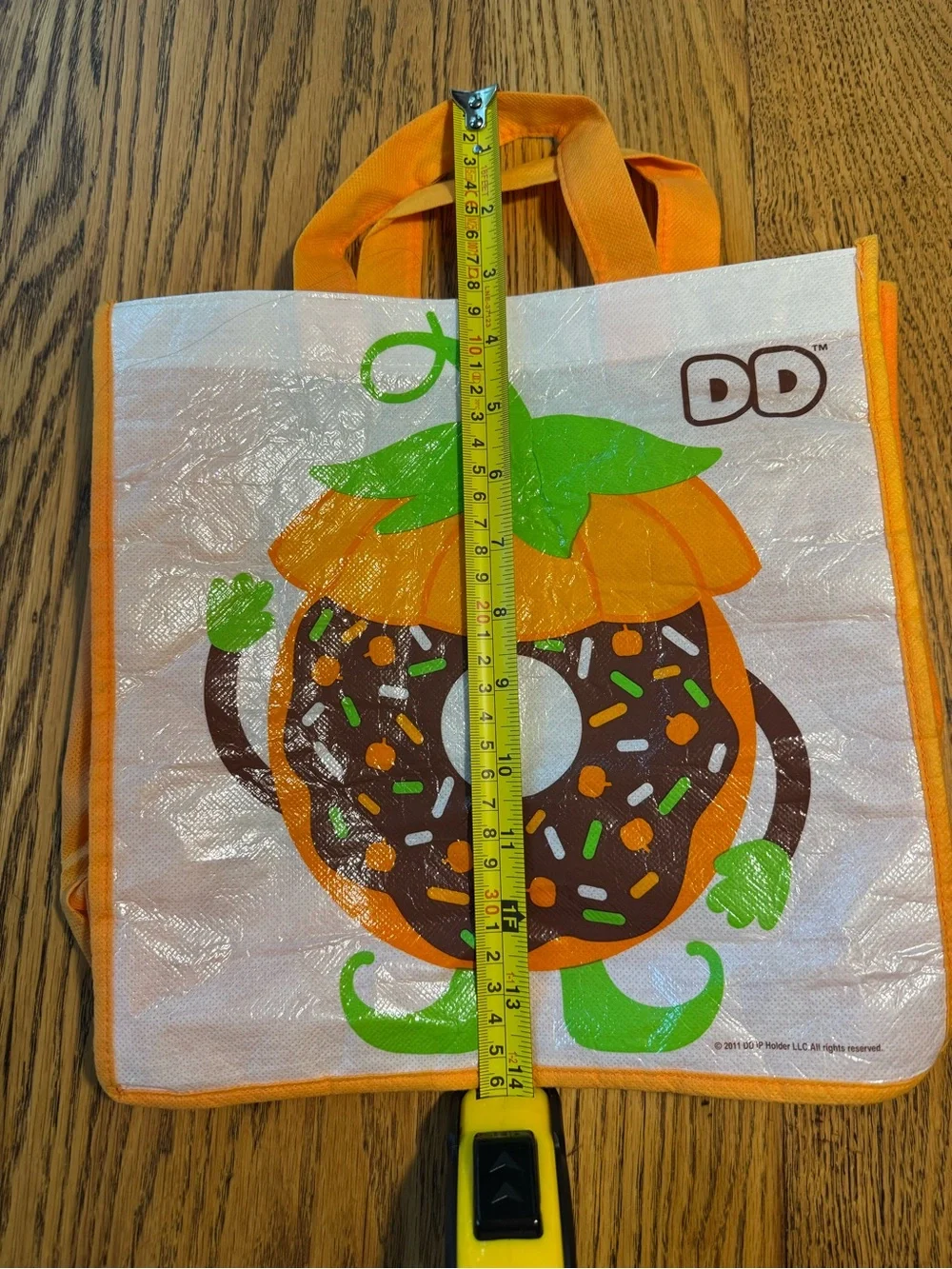 2011 Dunkin Donuts Pumpkin Kids Orange Donut Character Tote Trick or Treat Bag